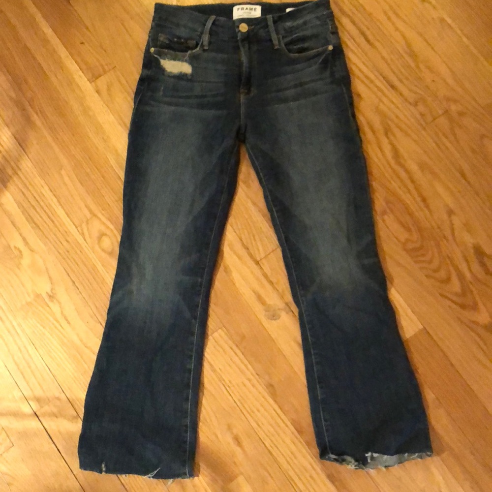 Frame denim le crop mini boot size 24